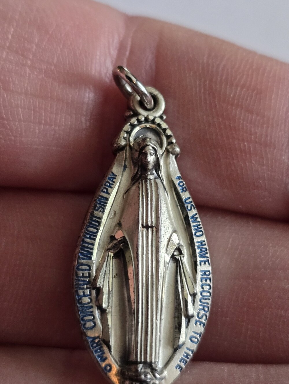 Vintage Creed Pendant sterling silver Miraculous Medal 925 Catholic - Picture 4 of 10